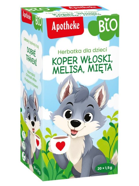 HERBATKA DLA DZIECI - KOPER WŁOSKI, MELISA I MIĘTA BIO (20 x 1,5 g) 30 g - APOTHEKE