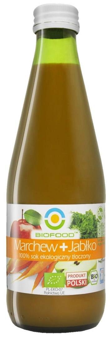 SOK JABŁKOWO - MARCHWIOWY NFC BEZGLUTENOWY BIO 300 ml - BIOFOOD
