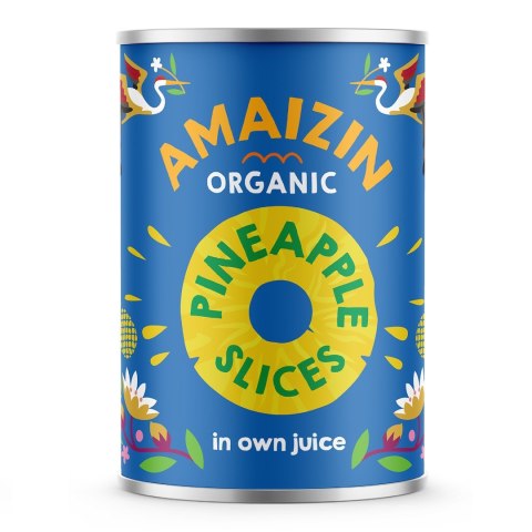 ANANAS PLASTRY W SOKU WŁASNYM BIO 400 g (225 g) - AMAIZIN