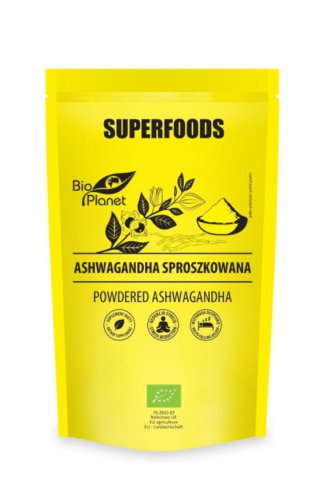 ASHWAGANDHA SPROSZKOWANA BIO 150 g - BIO PLANET SUPERFOODS