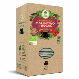HERBATKA MALINOWO - LIPOWA BIO (25 x 2,5 g) 62,5 g - DARY NATURY