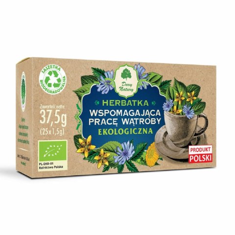 HERBATKA WSPOMAGAJĄCA PRACĘ WĄTROBY BIO (25 x 1,5 g) 37,5 g - DARY NATURY