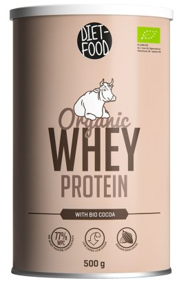 BIAŁKO SERWATKOWE Z KAKAO (KONCENTRAT WPC 77) BIO 500 g - DIET-FOOD