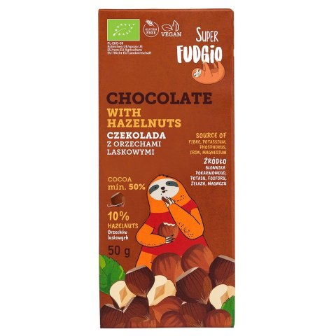 CZEKOLADA Z ORZECHAMI LASKOWYMI BEZGLUTENOWA BIO 50 g - ME GUSTO (SUPER FUDGIO)