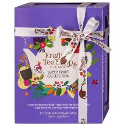 KOLEKCJA HERBATEK OWOCOWYCH BIO PIRAMIDKI (SUPER FRUITS - 6 SMAKÓW) (12 x 2 g) 24 g - ENGLISH TEA SHOP ORGANIC