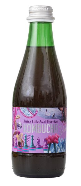KOMBUCHA O SMAKU JAGÓD ACAI (JUICY LIFE ACAI BERRIES) BIO 330 ml - KOMBUCHA BY LAURENT (PRODUKT SEZONOWY)