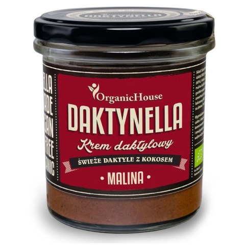 KREM KOKOS - DAKTYLE MEDJOOL - MALINA BEZGLUTENOWY BIO 280 g - ORGANICHOUSE (DAKTYNELLA)