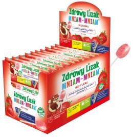 LIZAK O SMAKU TRUSKAWKOWYM Z WITAMINĄ D I C BEZ CUKRU BEZGLUTENOWY 6 g - ZDROWY LIZAK (MNIAM MNIAM)