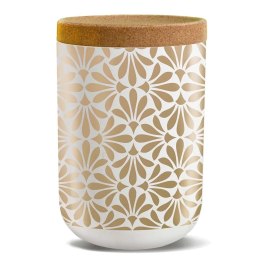 POJEMNIK Z KORKOWĄ POKRYWKĄ ZŁOTE WZORY 1000 ml - CHIC-MIC
