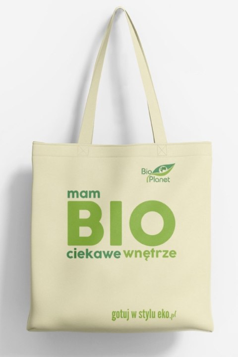 TORBA BAWEŁNIANA Z DNEM I BOKAMI Z LOGO BIO PLANET