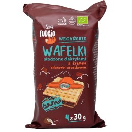 WAFELKI Z KREMEM KAKAOWO - ORZECHOWYM SŁODZONE DAKTYLAMI BIO (4 szt.) 120 g - ME GUSTO (SUPER FUDGIO)