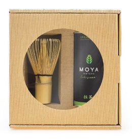 ZESTAW HERBATA ZIELONA MATCHA CODZIENNA JAPOŃSKA BIO 30 g & MIOTEŁKA BAMBUSOWA CHASEN - MOYA MATCHA