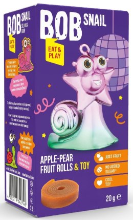 PRZEKĄSKA ROLL EAT & PLAY JABŁKO - GRUSZKA Z ZABAWKĄ BEZGLUTENOWA 20 g - BOB SNAIL