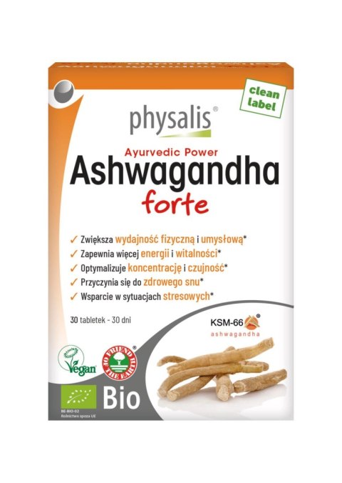 ASHWAGANDHA FORTE EKSTRAKT BIO (600 mg) 30 TABLETEK - PHYSALIS