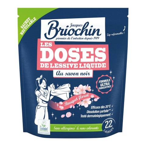 KAPSUŁKI DO PRANIA UNIWERSALNE KWIATOWE NA BAZIE SZAREGO MYDŁA (22 szt.) - BRIOCHIN