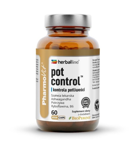 KAPSUŁKI NA KONTROLĘ POTLIWOŚCI (POT CONTROL) BEZGLUTENOWE 60 szt. - PHARMOVIT (HERBALLINE)
