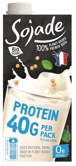 NAPÓJ PROTEINOWY SOJOWY NATURALNY BEZ CUKRU BEZGLUTENOWY BIO 750 ml - SOJADE