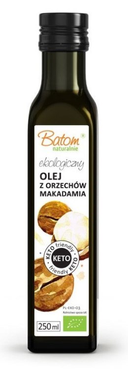 OLEJ Z ORZECHÓW MACADAMIA TŁOCZONY NA ZIMNO KETO BIO 250 ml - BATOM