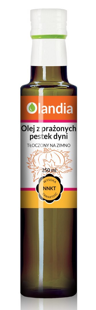 OLEJ Z PRAŻONYCH PESTEK DYNI TŁOCZONY NA ZIMNO 250 ml - OLANDIA
