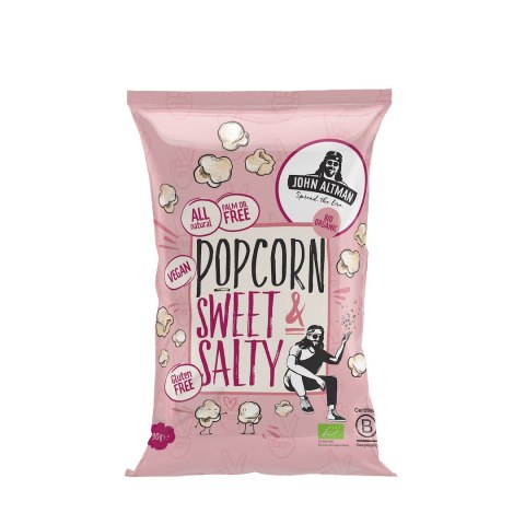 POPCORN O SMAKU SŁODKO - SŁONYM BEZGLUTENOWY BIO 90 g - JOHN ALTMAN
