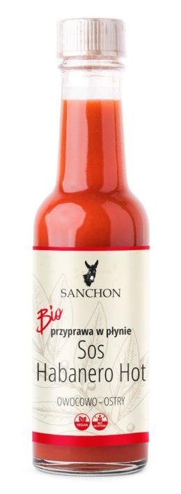 PRZYPRAWA WEGAŃSKA W PŁYNIE HABANERO HOT BEZGLUTENOWA BIO 140 ml - SANCHON