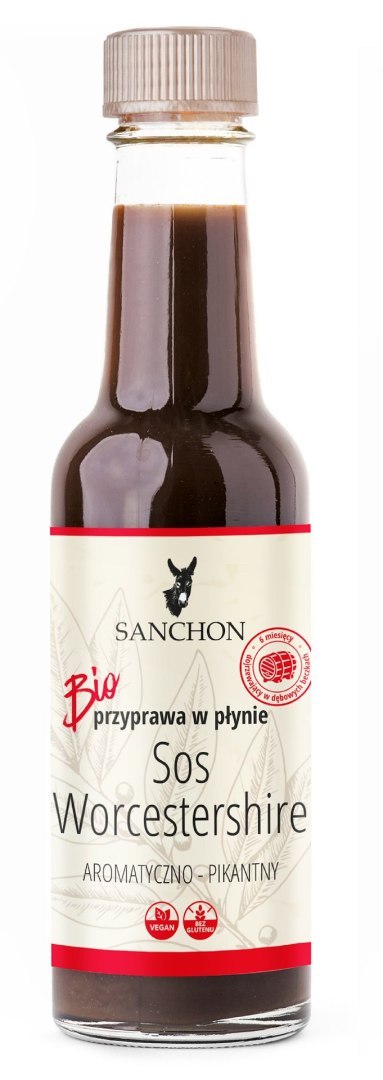 SOS WEGAŃSKI WORCESTERSHIRE BEZGLUTENOWY BIO 140 ml - SANCHON