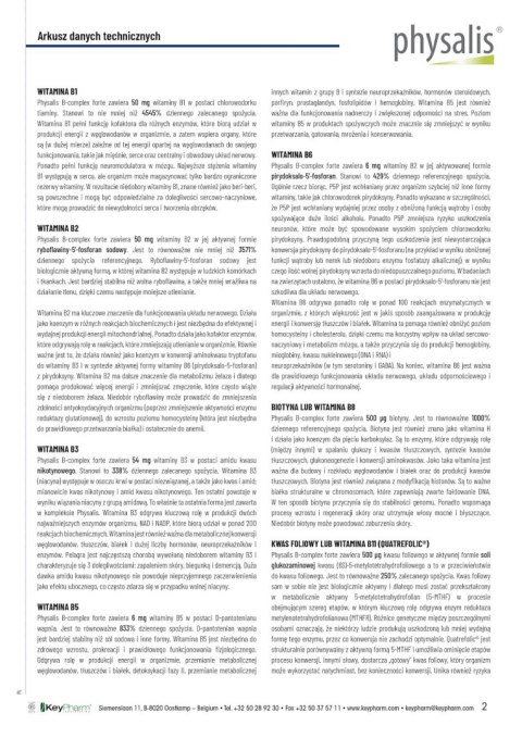 WITAMINA B COMPLEX FORTE 30 TABLETEK - PHYSALIS