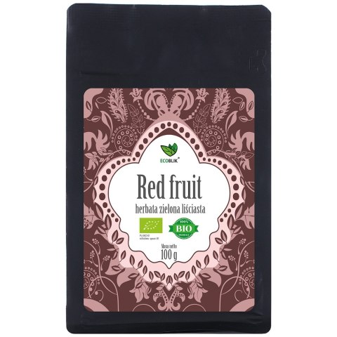 HERBATA ZIELONA LIŚCIASTA CZERWONE OWOCE BIO 100 g - ECOBLIK