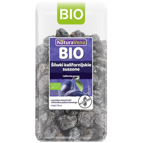 ŚLIWKI KALIFORNIJSKIE SUSZONE BEZGLUTENOWE BIO 400 g - NATURAVENA